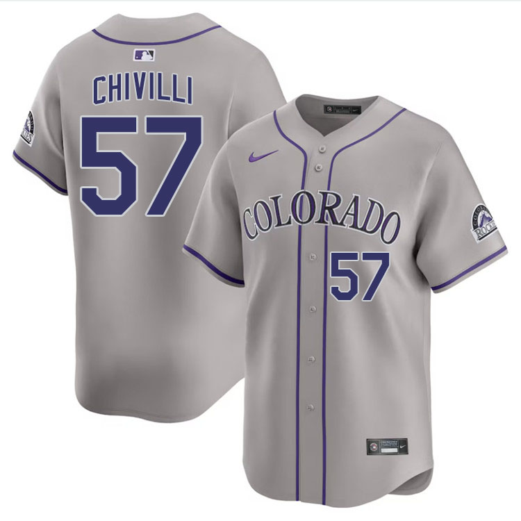 Angel Chivilli Colorado Rockies Jersey,Uniforms,Gears Stitched-Gray